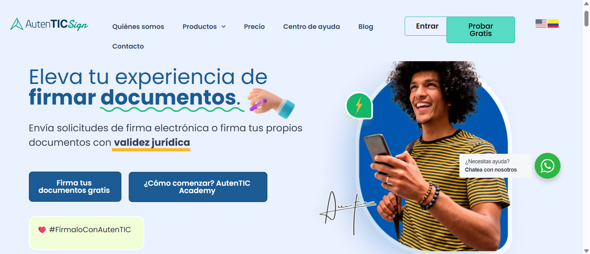 screenshot of AutenTIC Sign